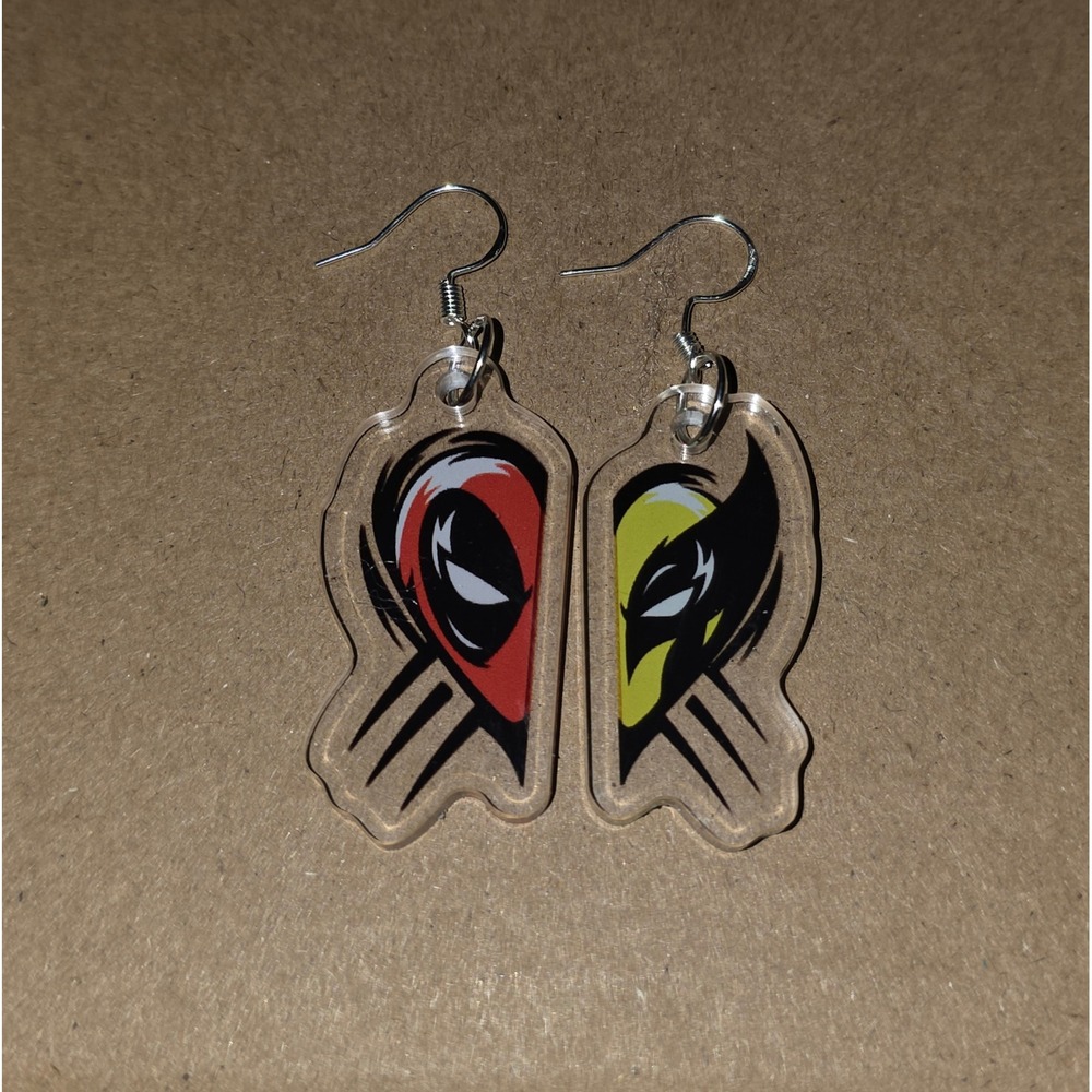 Deadpool & Wolverine Earrings HypoAllergenic Handmade Marvel